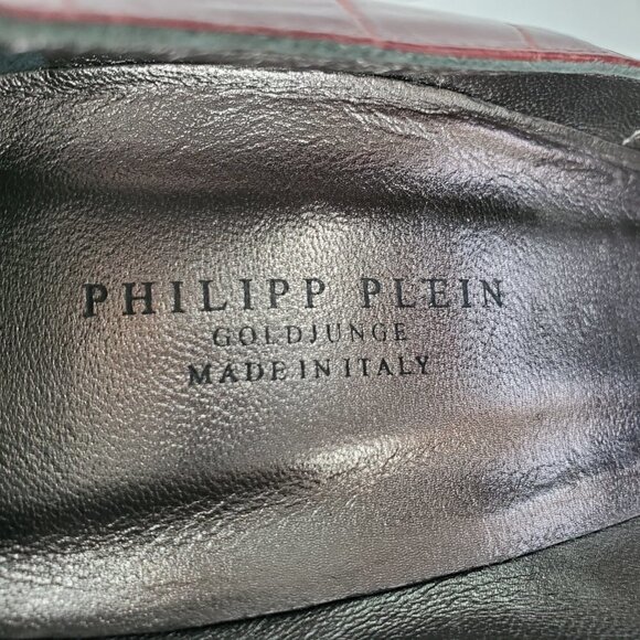 Philipp Plein Embossed Studded Leather Stiletto Pumps Heels - Picture 6 of 6